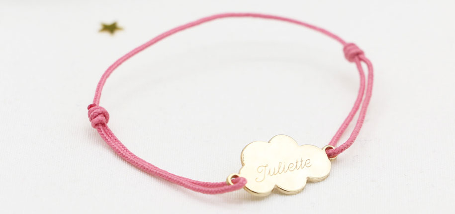 Bracelet nuage gravure prénom